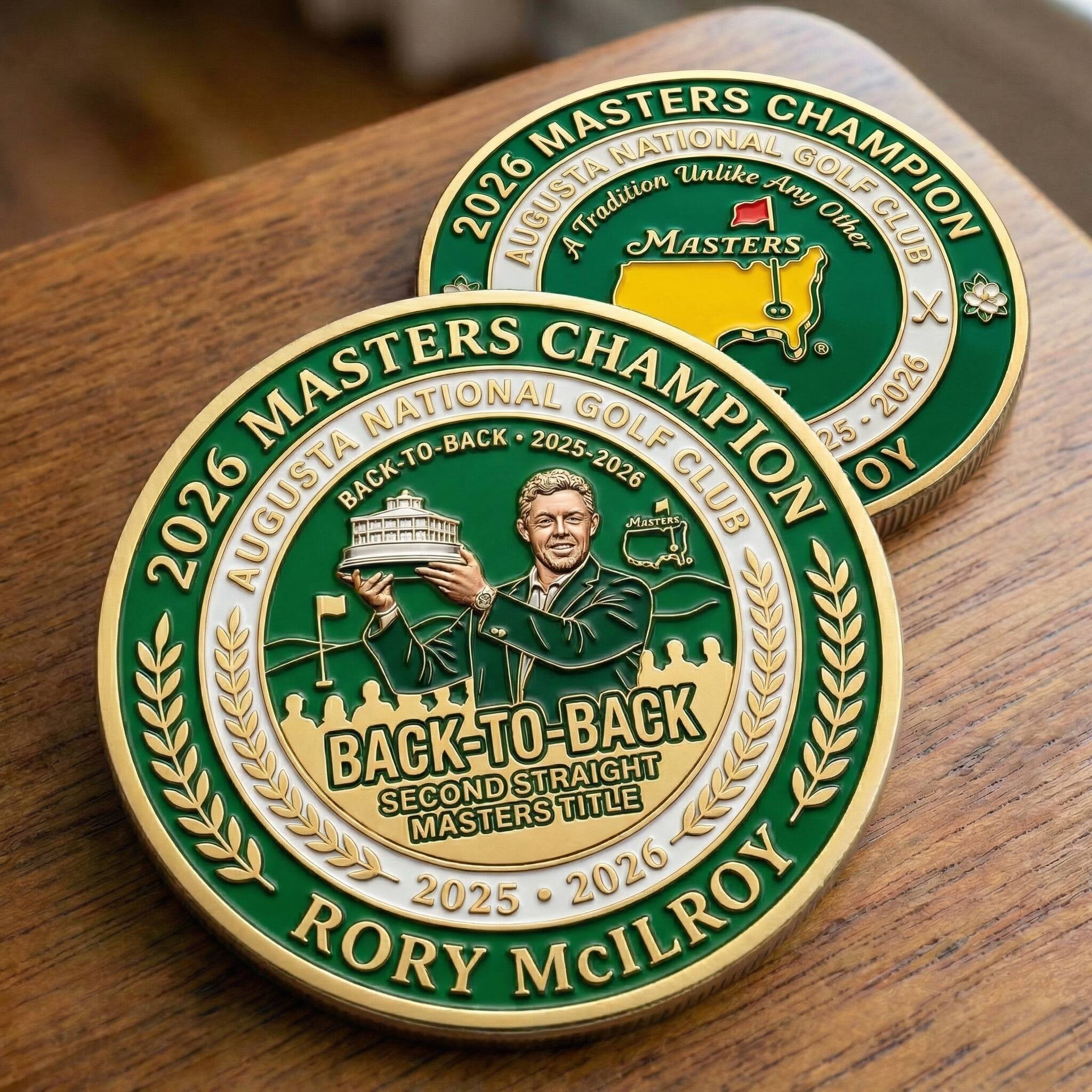 Rory McIlroy Back-to-Back Masters Champion Commemorative Coin