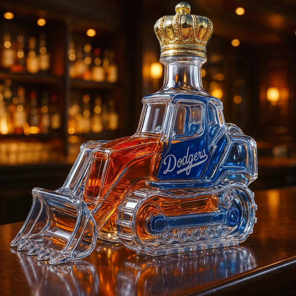 Los Angeles Dodgers Excavator Whiskey Bottle