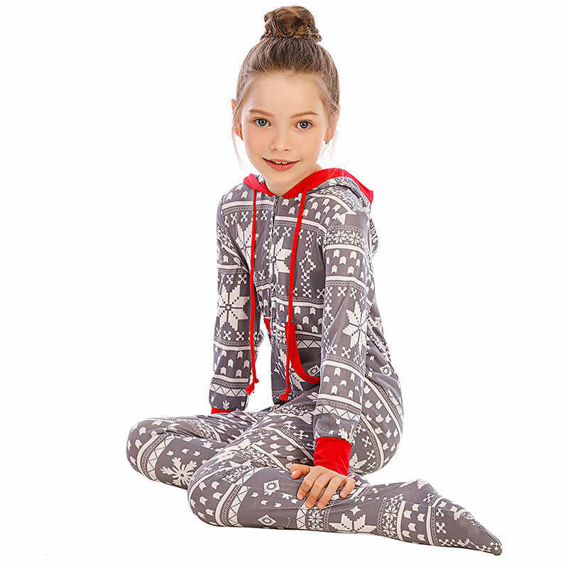 Family Christmas Matching One-Piece Pullover Pajama Set