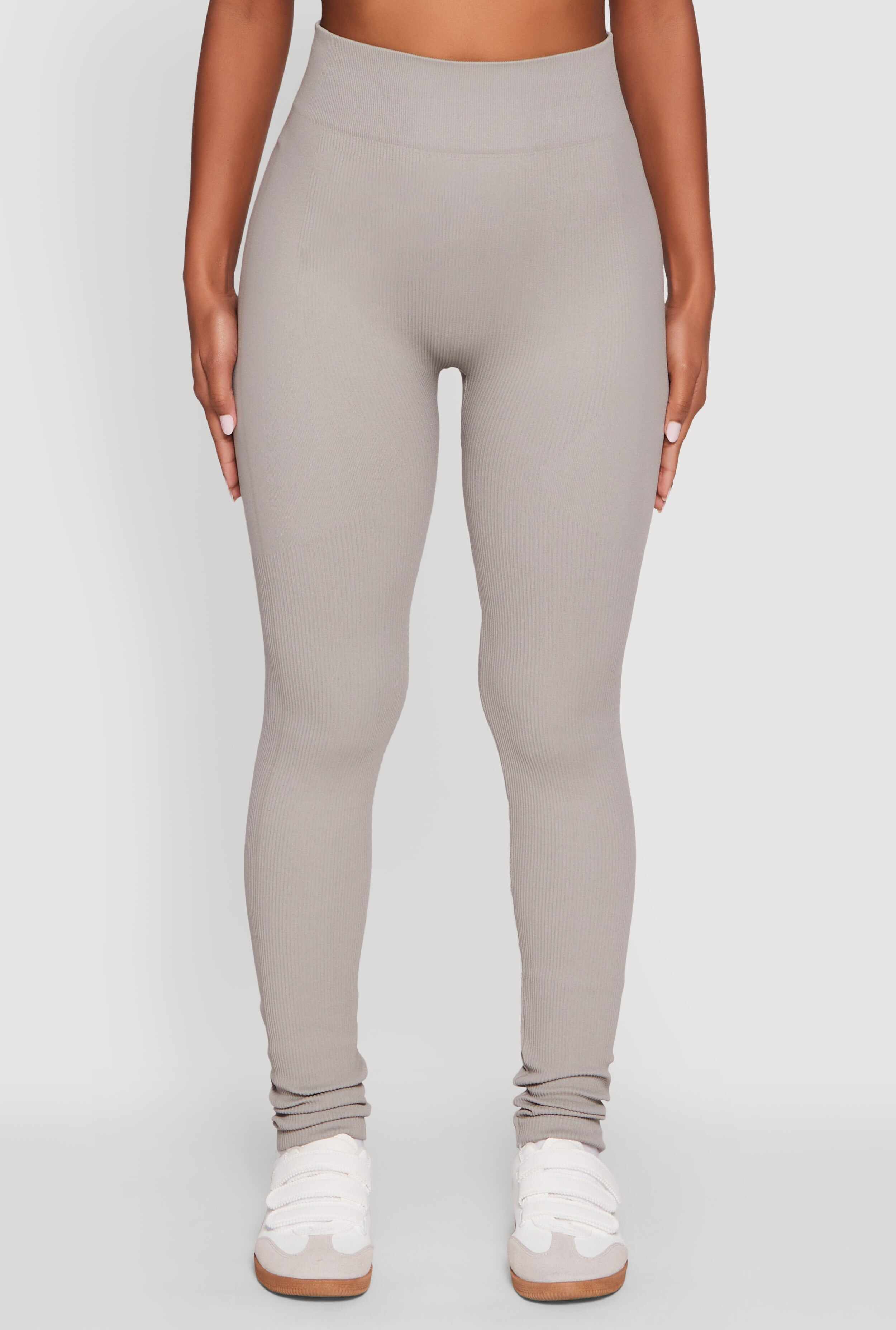 Seamless Ribbed High Waisted Leggings