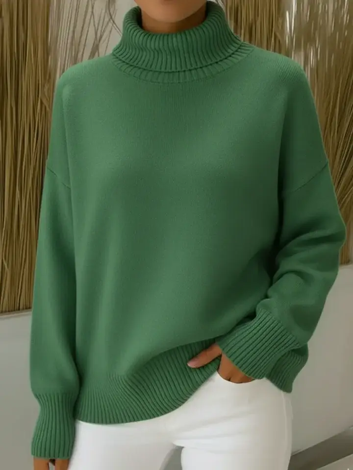 🔥Summer Arrivals🌟Cozy High-neck Solid Color Sweater