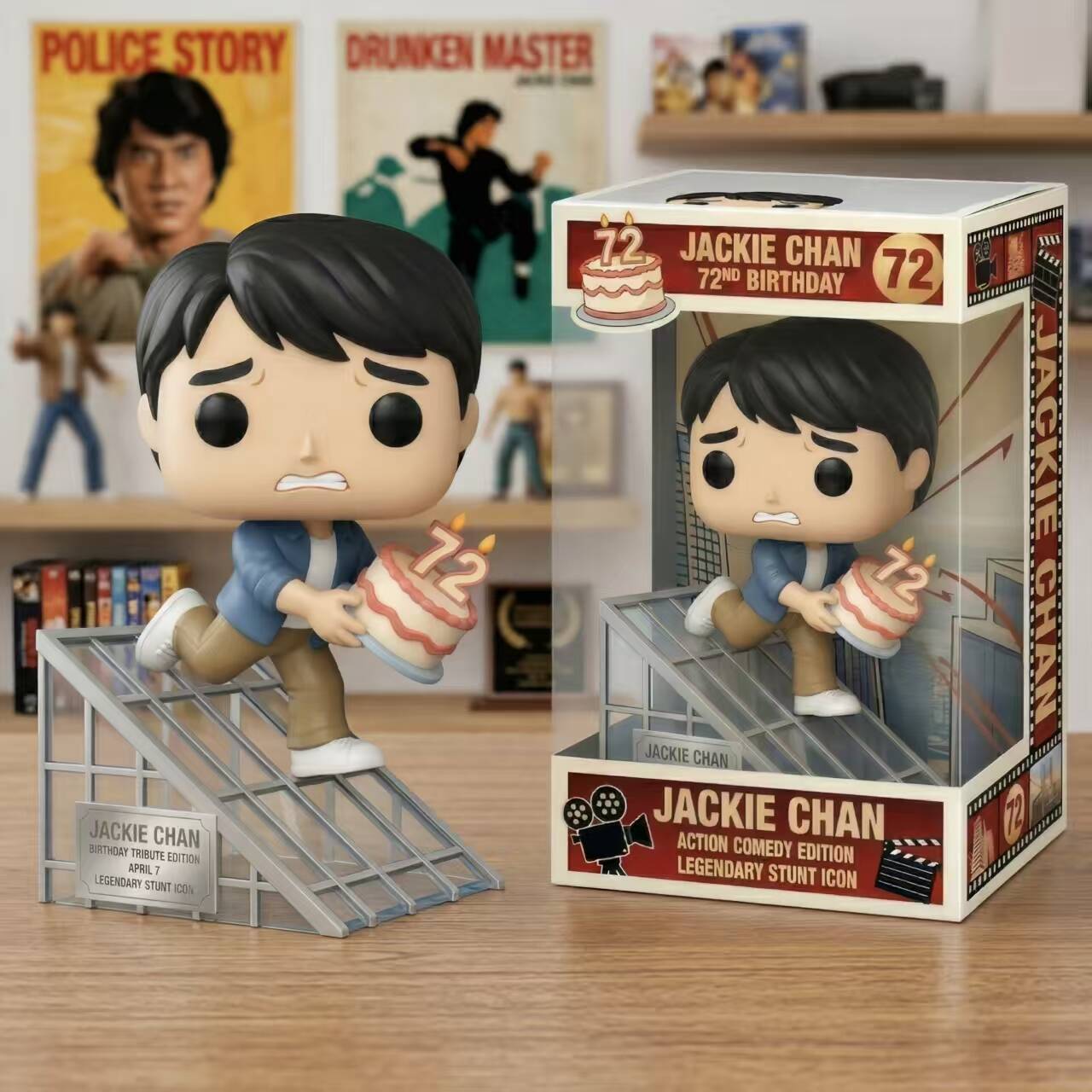 🎬 Jackie Chan: 72nd Birthday Stunt Icon – Collectible Figure 🎂