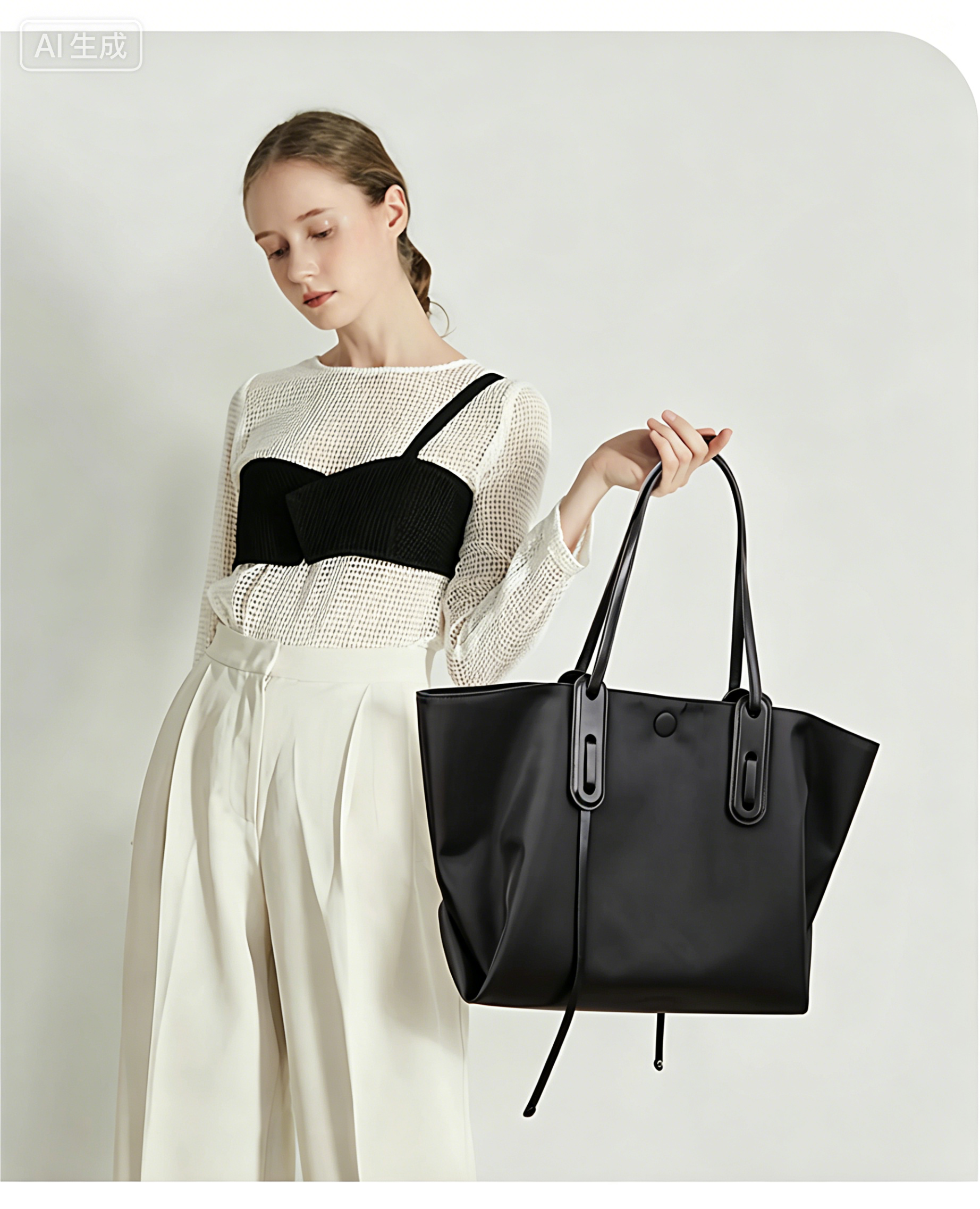 Fashionable women handbag with classic design