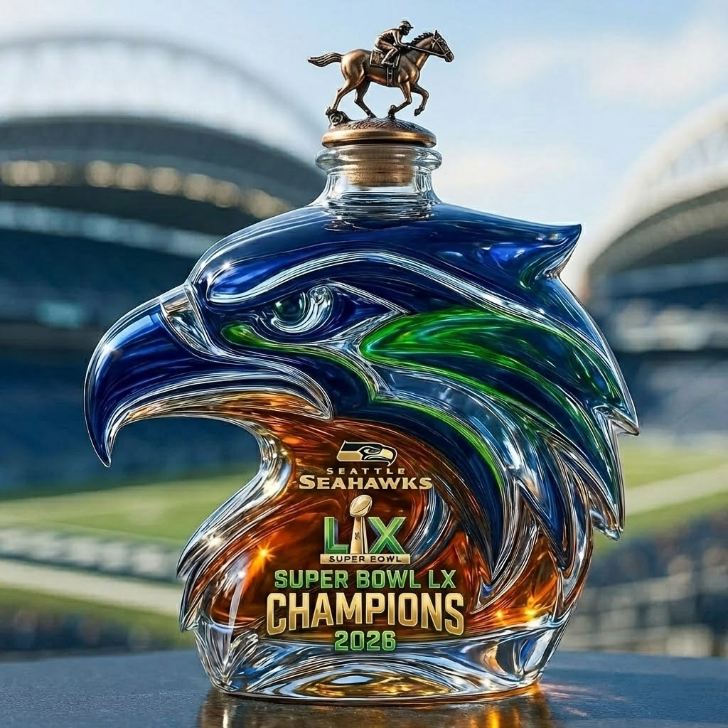 Seattle Seahawks Super Bowl LX Champions Commemorative Whiskey Bottle