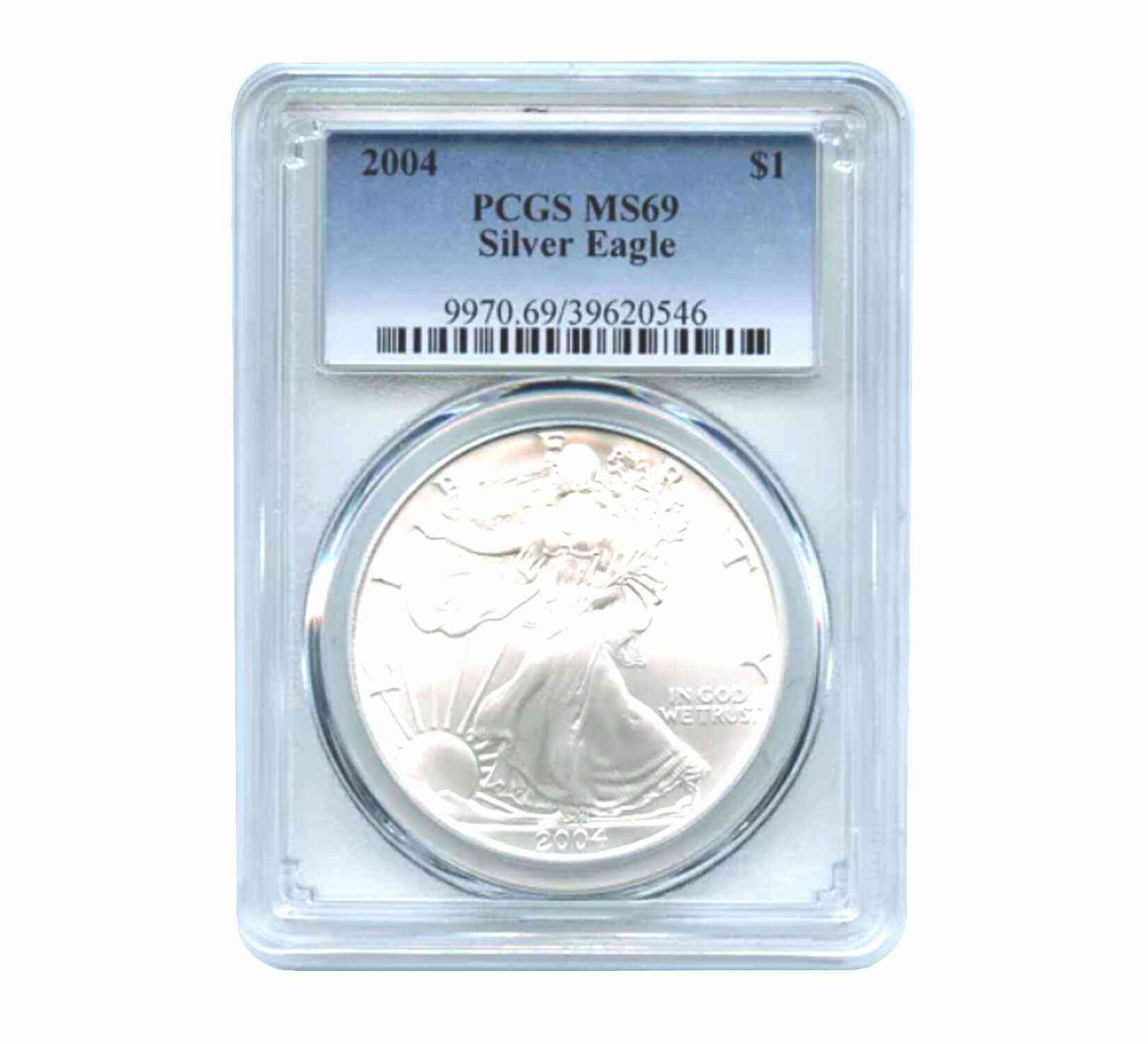 2004 $1 American Silver Eagle MS69 PCGS