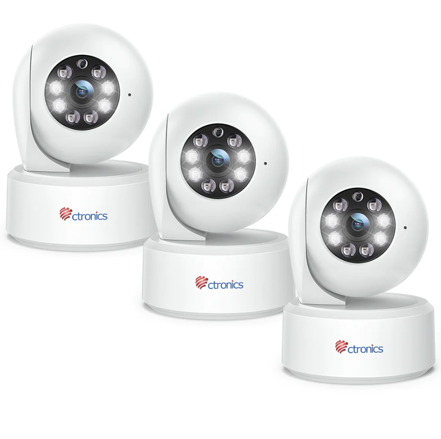 Ctronics 2.5K 4MP Surveillance Camera Indoor & 2.4Ghz WLAN with 20m Color Night Vision