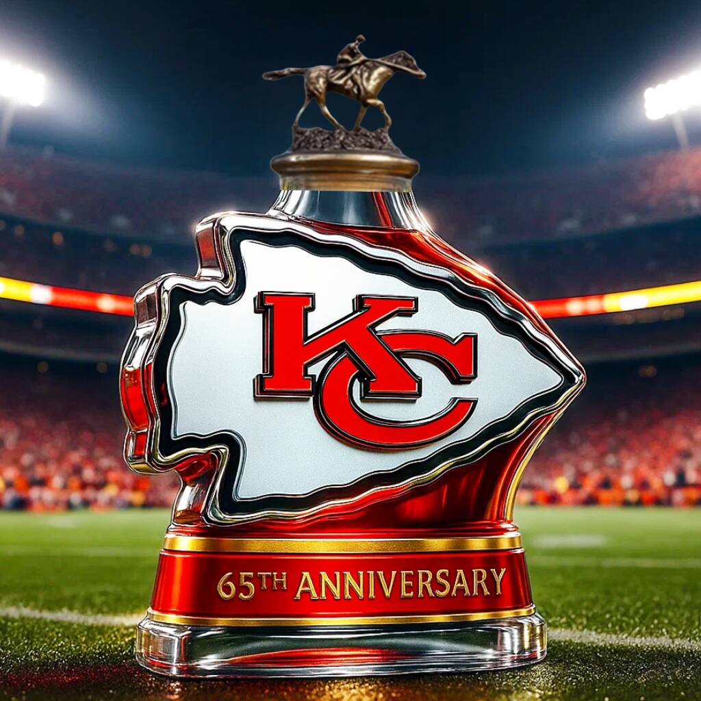 Kansas City Chiefs 65th Anniversary Whiskey Bottle