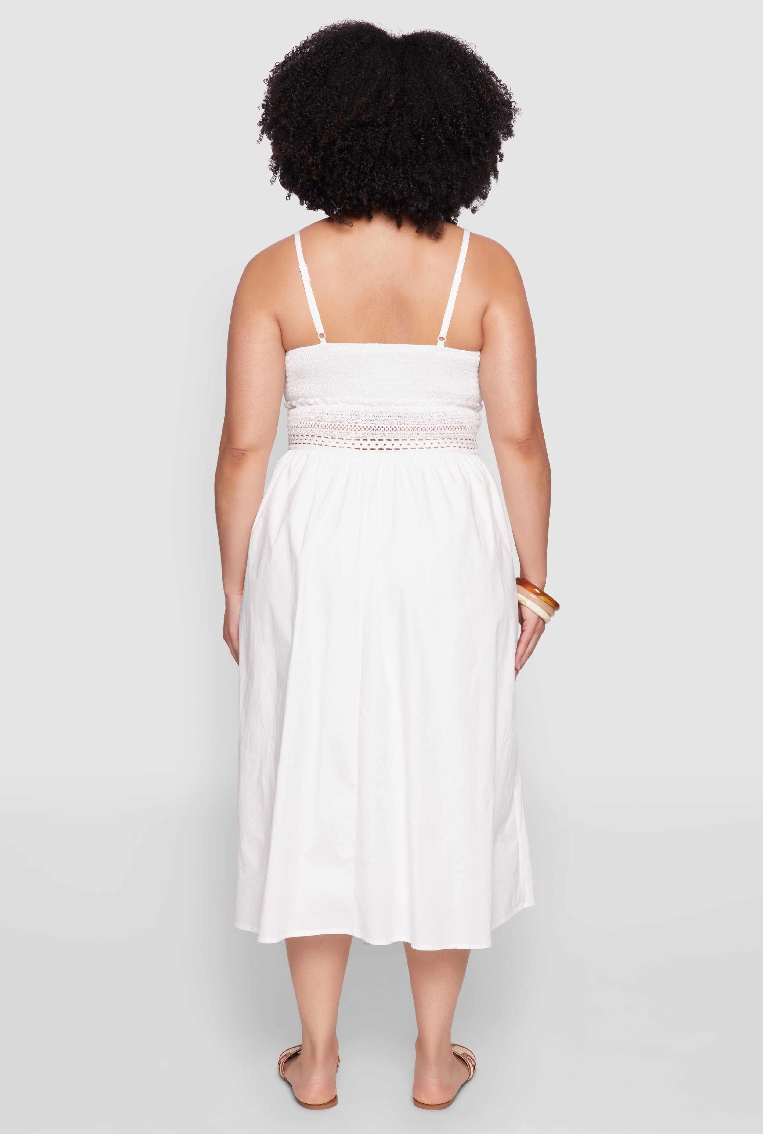 Plus Size Almost Famous Crochet Empire Waist Midi Dress