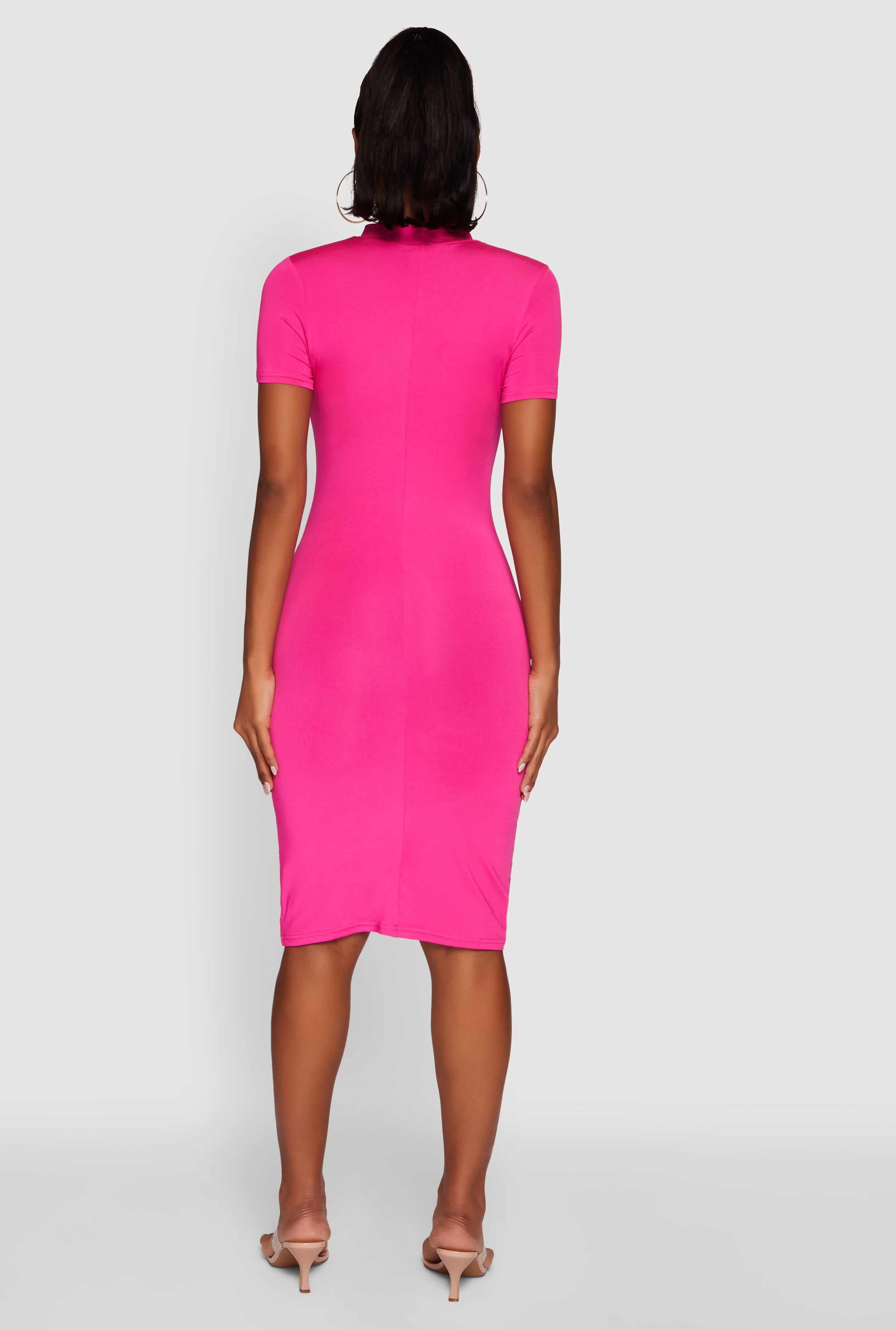 Daisy Mock Neck T Shirt Dress