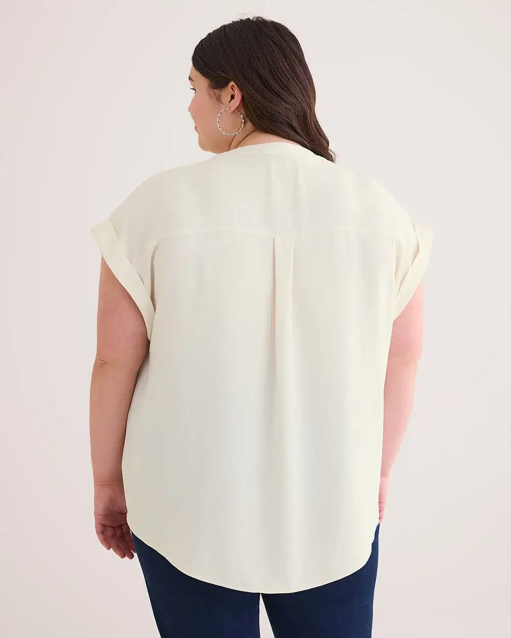 Satin Buttoned Down Shirt with Extended Sleeves