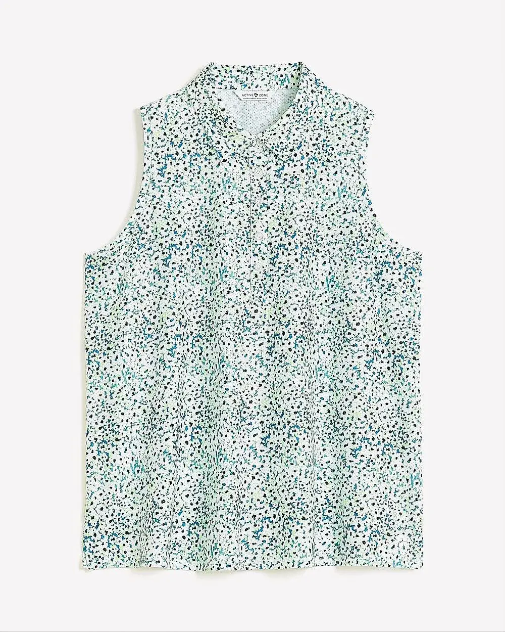 Printed Sleeveless Polo Top - Active Zone