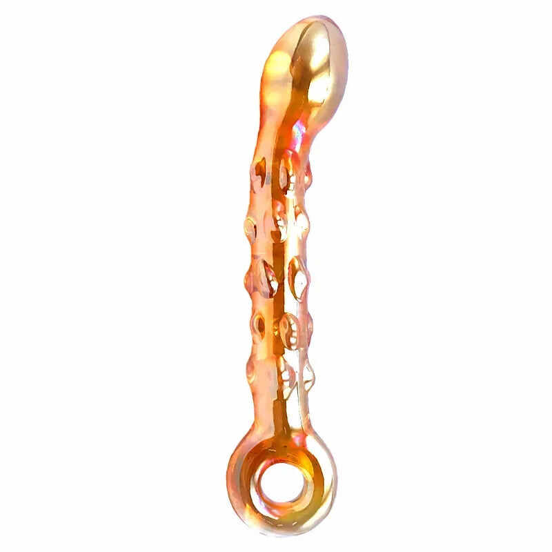 Dual-Ended Spiral Crystal Glass Dildo - G-Spot & Clitoral Massager