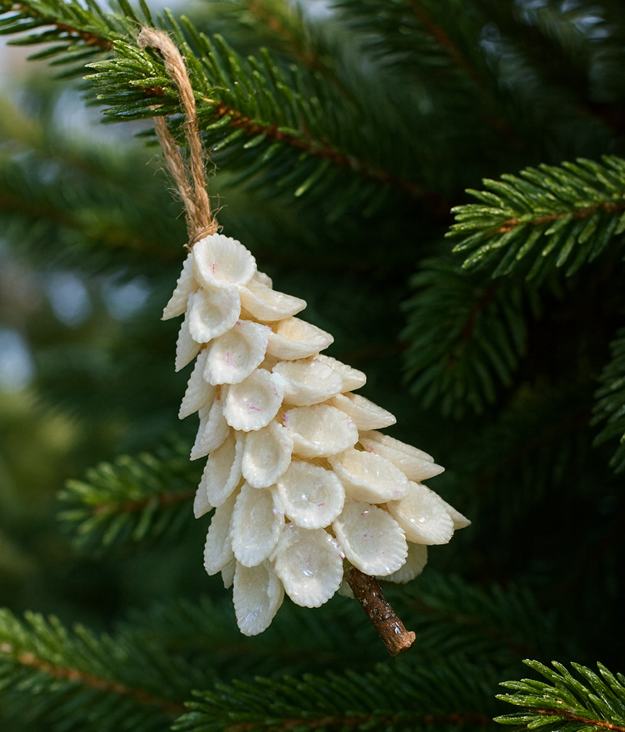 Handmade Tiny Shell Tree Ornament