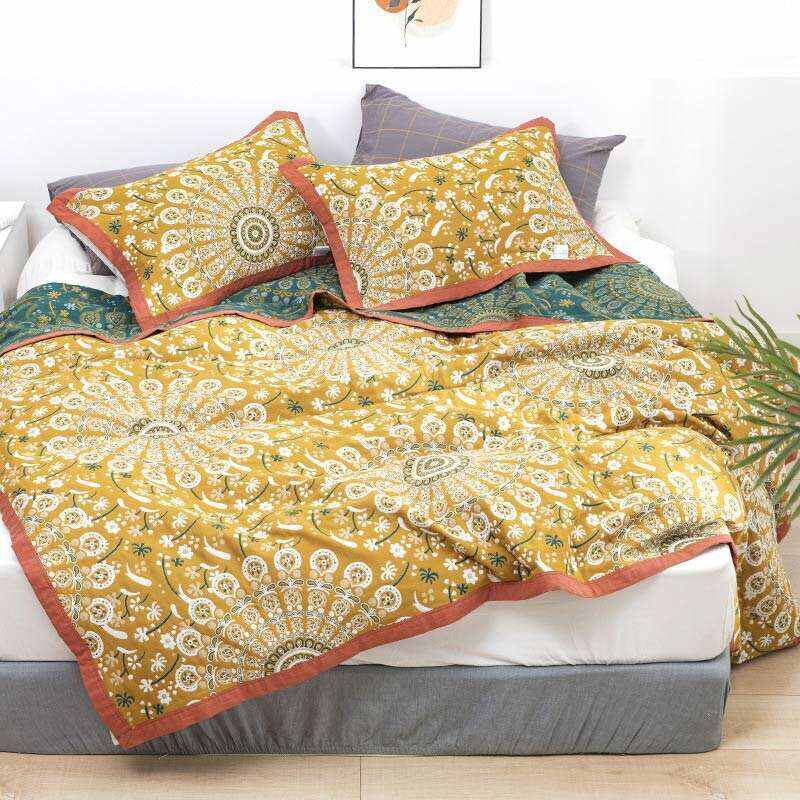 Flower Fireworks Pattern Cotton Gauze Quilt