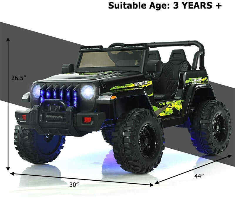 12V Kids Ride-on Jeep Car Battery Powered Electric Truck with Parental Remote Control