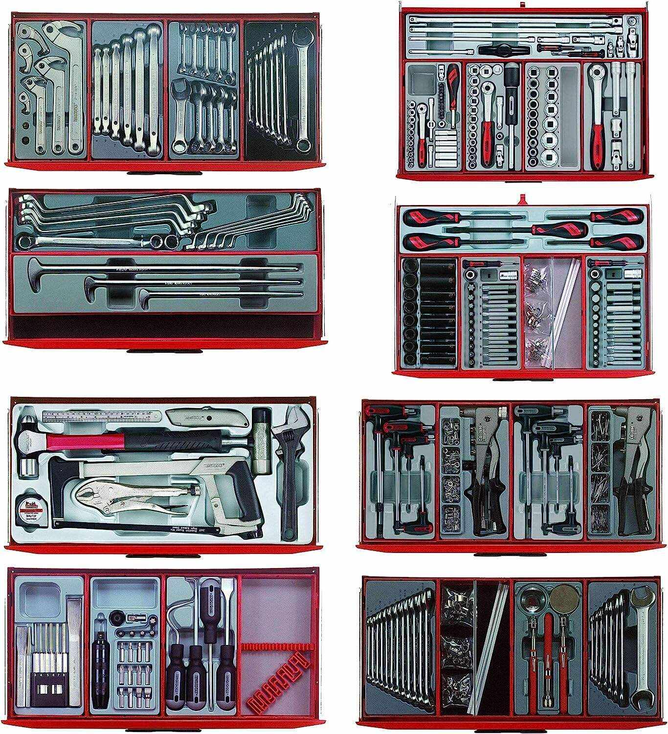 Tools 1001 Piece Mega Master Mixed Hand Tool Kit + 3 Toolbox Storage Cases - TCMM1001N, Silver
