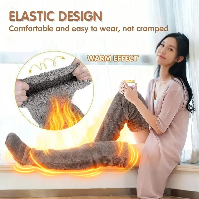 🔥Hot Sale 59% OFF✨Over Knee High Fuzzy Long Socks Winter Warm Cold Leg Knee Joint Cold-proof Stockings Home Floor Sleeping Socks