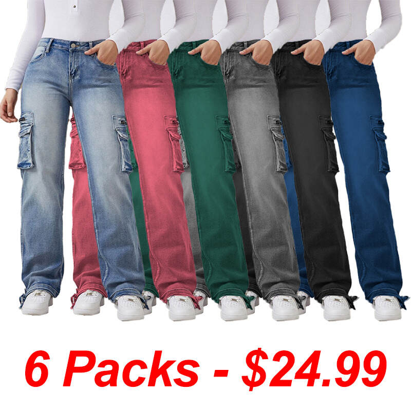 90s Vintage Flap Pocket Low Waist Cargo Jeans