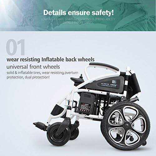 Rubicon DX01 All Terrain Foldable Electric Wheelchairs for Adults - Powerful Dual Motor Motorized Power Wheelchairs - Silla de Ruedas Electrica para Adultos. Supports up to 300 lbs - Weight 70 lbs