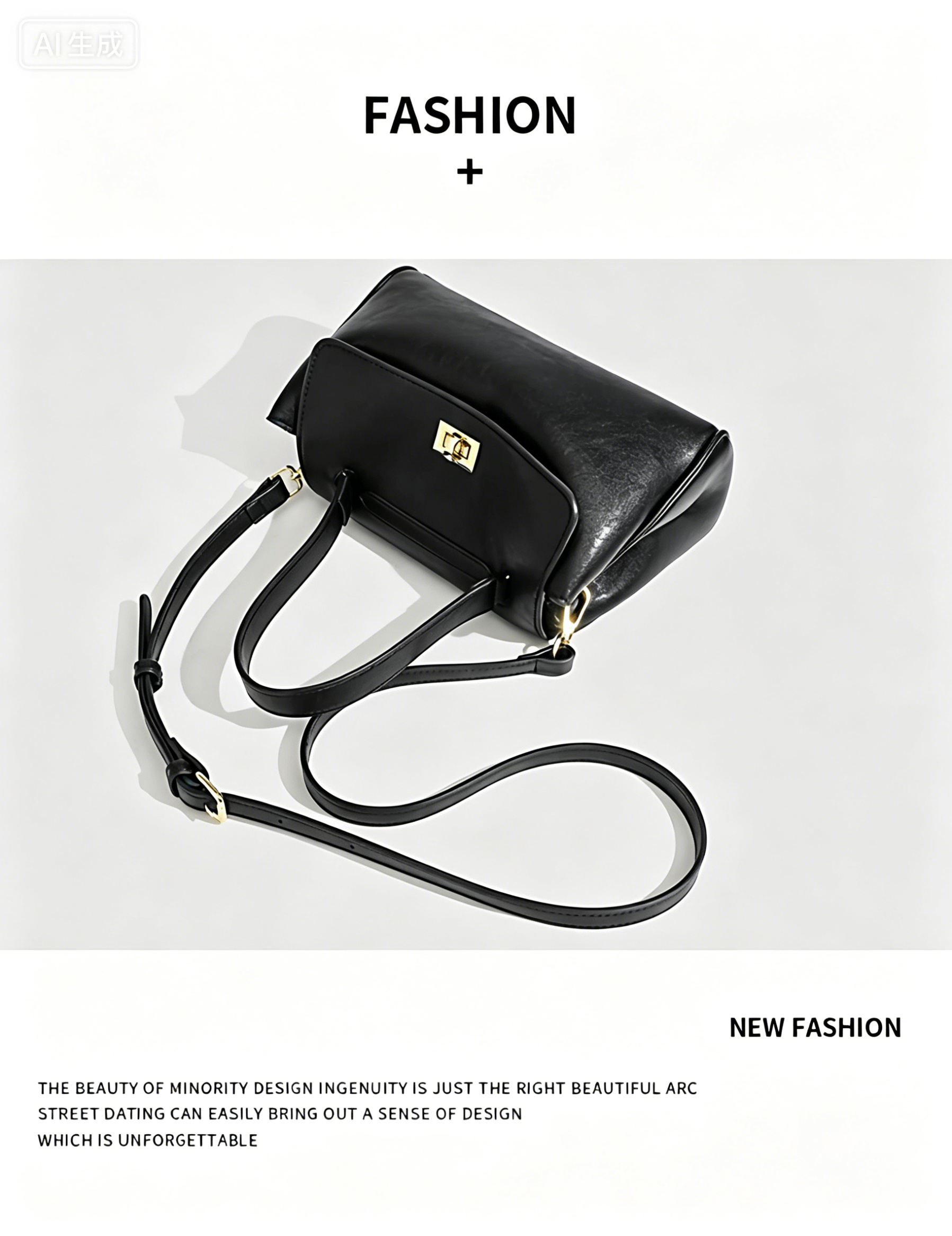 Fashionable women handbag with cowhide leather