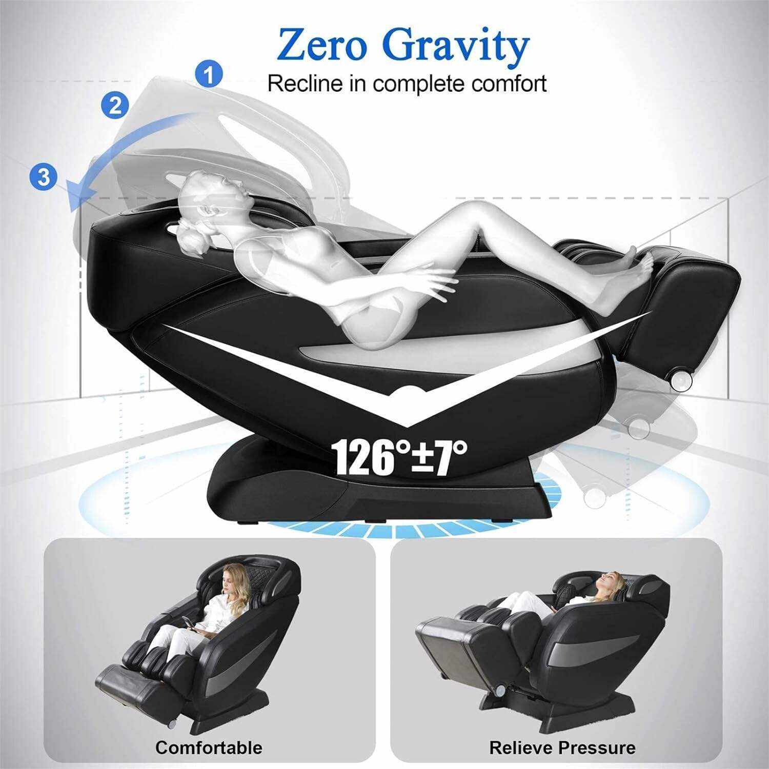 OWAYS Massage Chair,Zero Gravity SL Track Massage Chairs, Full Body Shiatsu Massage Chair Recliner with Space Saving, Auto Body Detection, Thai Stretching, Bluetooth Speaker, Heat, Foot Roller