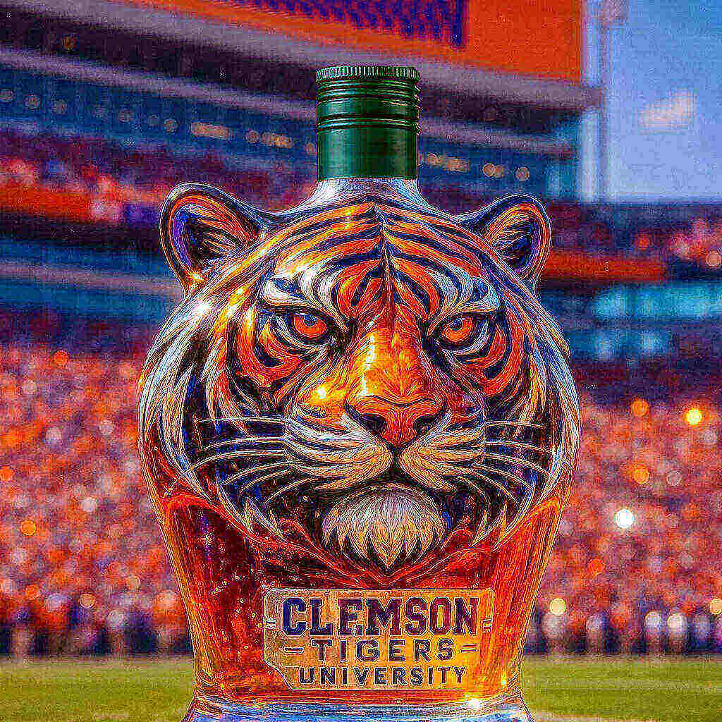 Clemson Tigers Whiskey Bottle