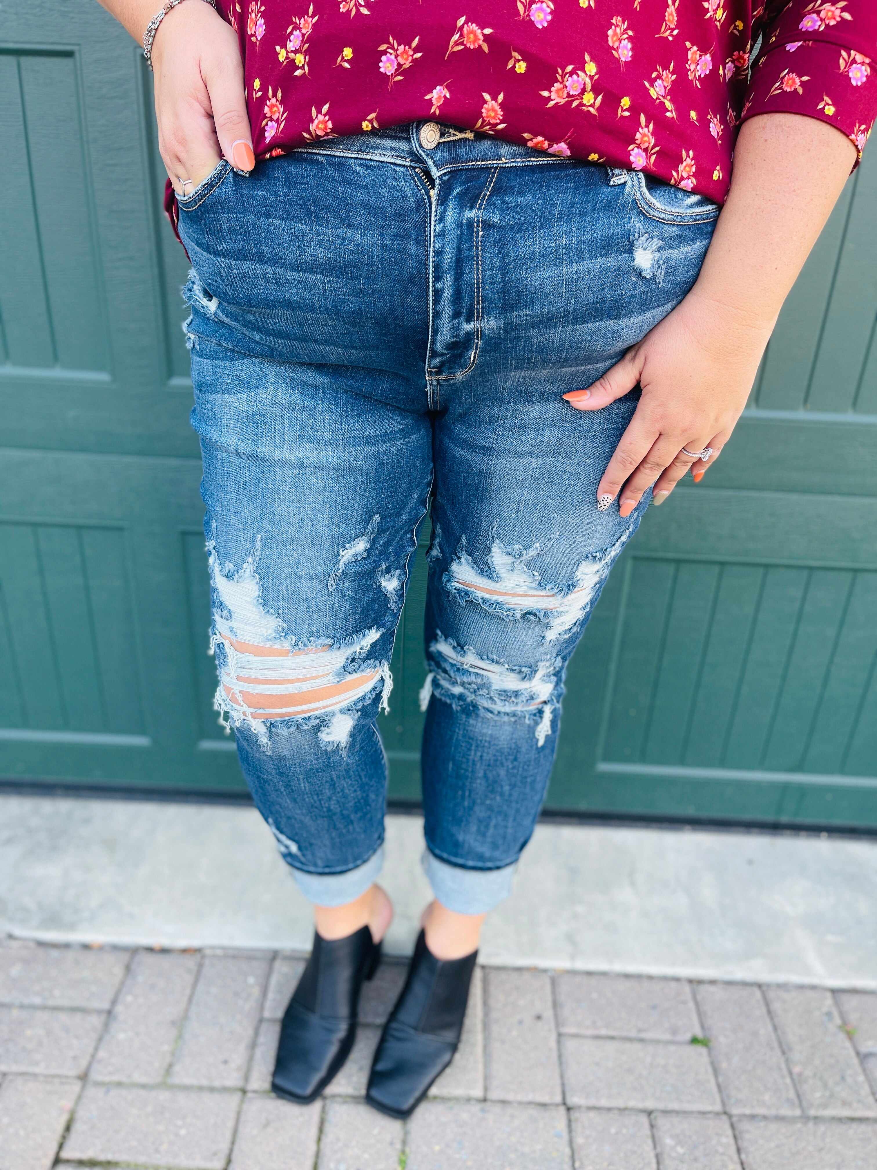 Plus/Reg Now Or Never Mid-Rise Boyfriend Jeans