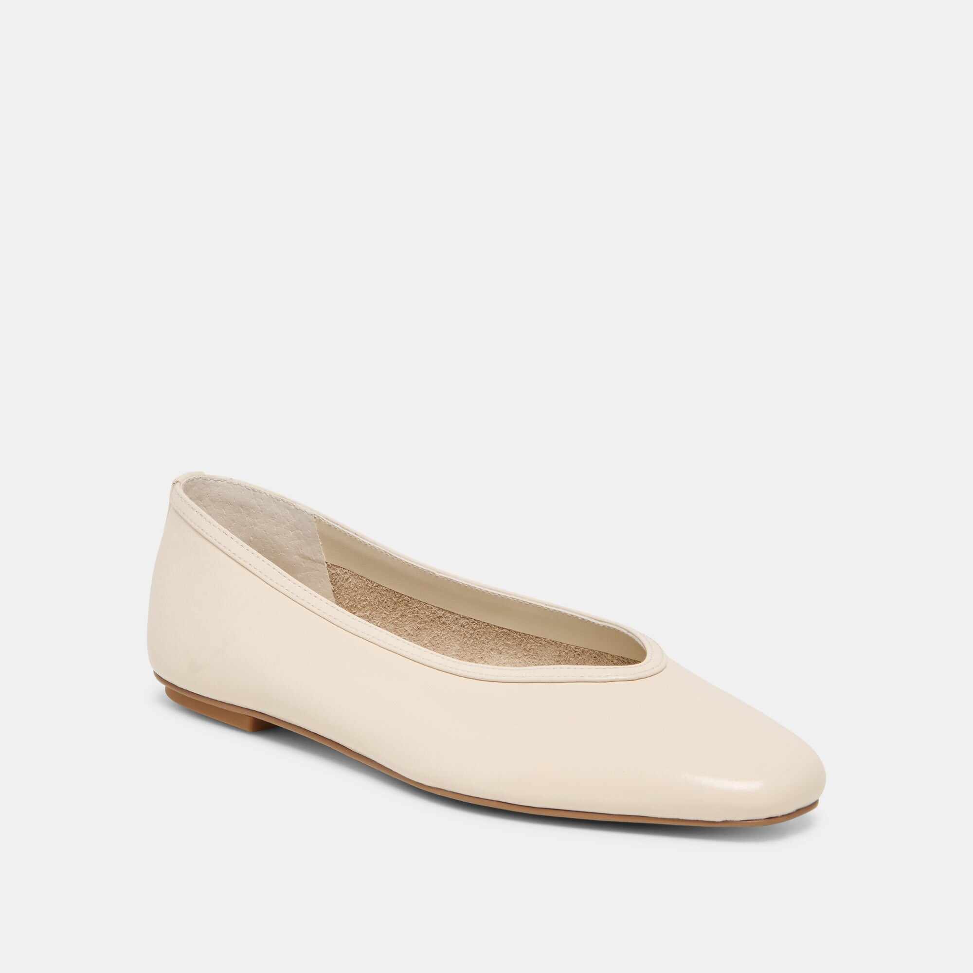 CARET BALLET FLATS BONE LEATHER
