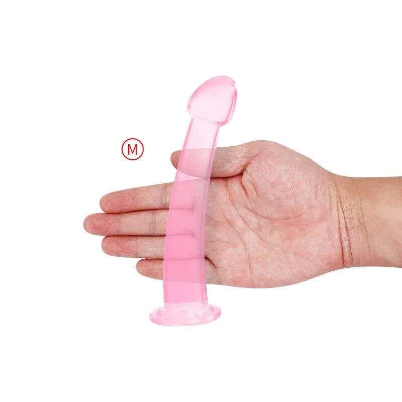 Soft Jelly Dildo with Suction Cup – Crystal Masturbator for Women and Men