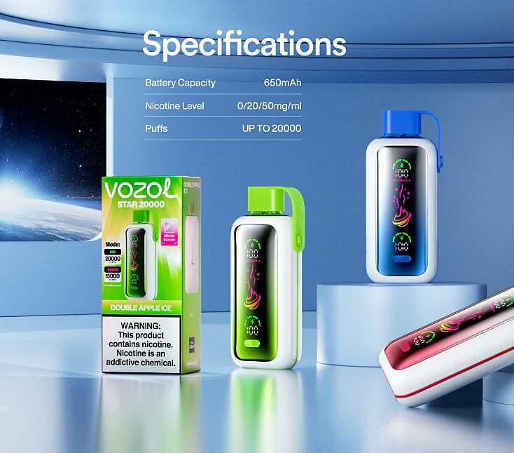 Vozol Star 20K Puffs Disposable Vape | Dual Power Mode with Mirror Screen
