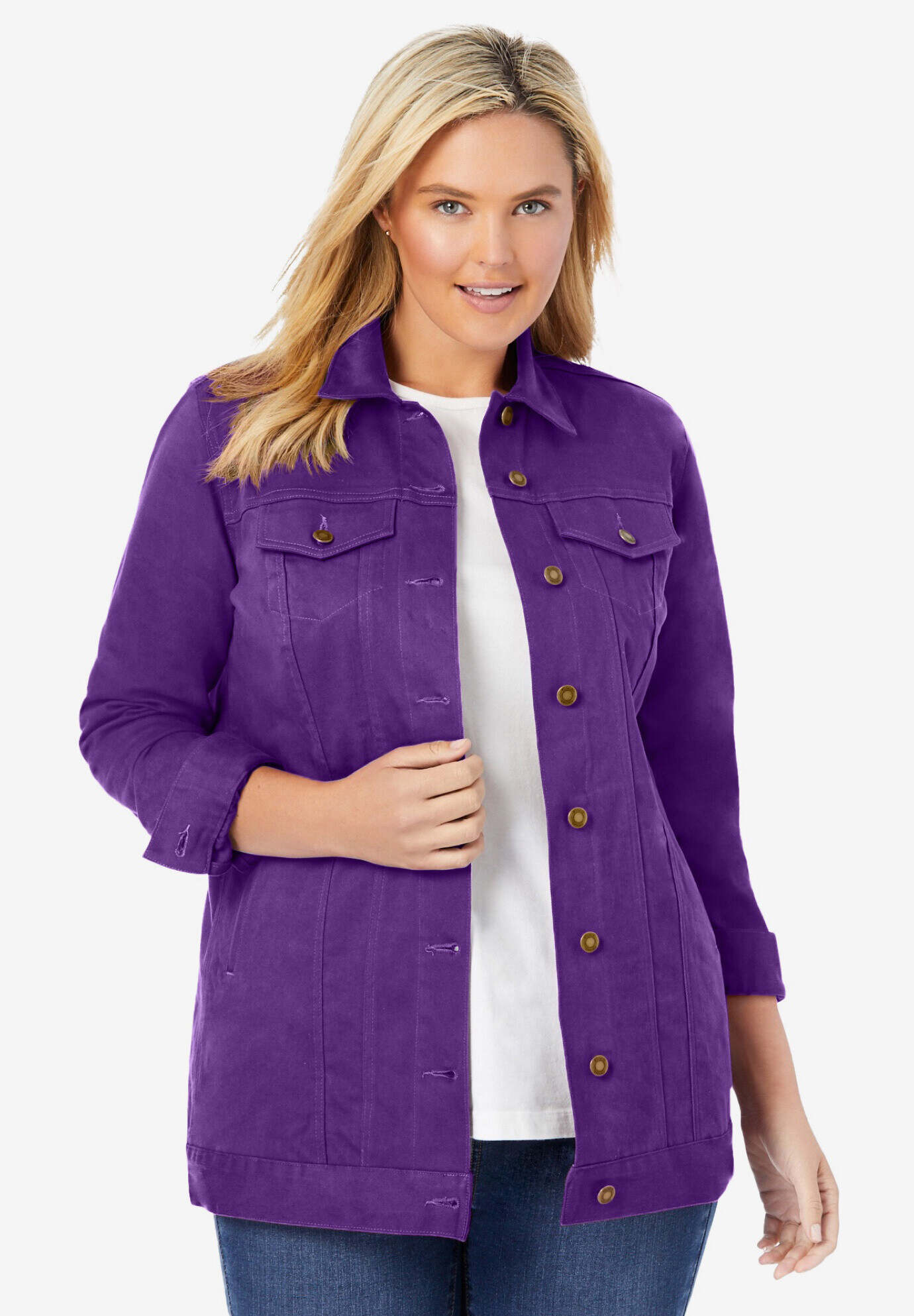 Long Stretch Denim Jacket