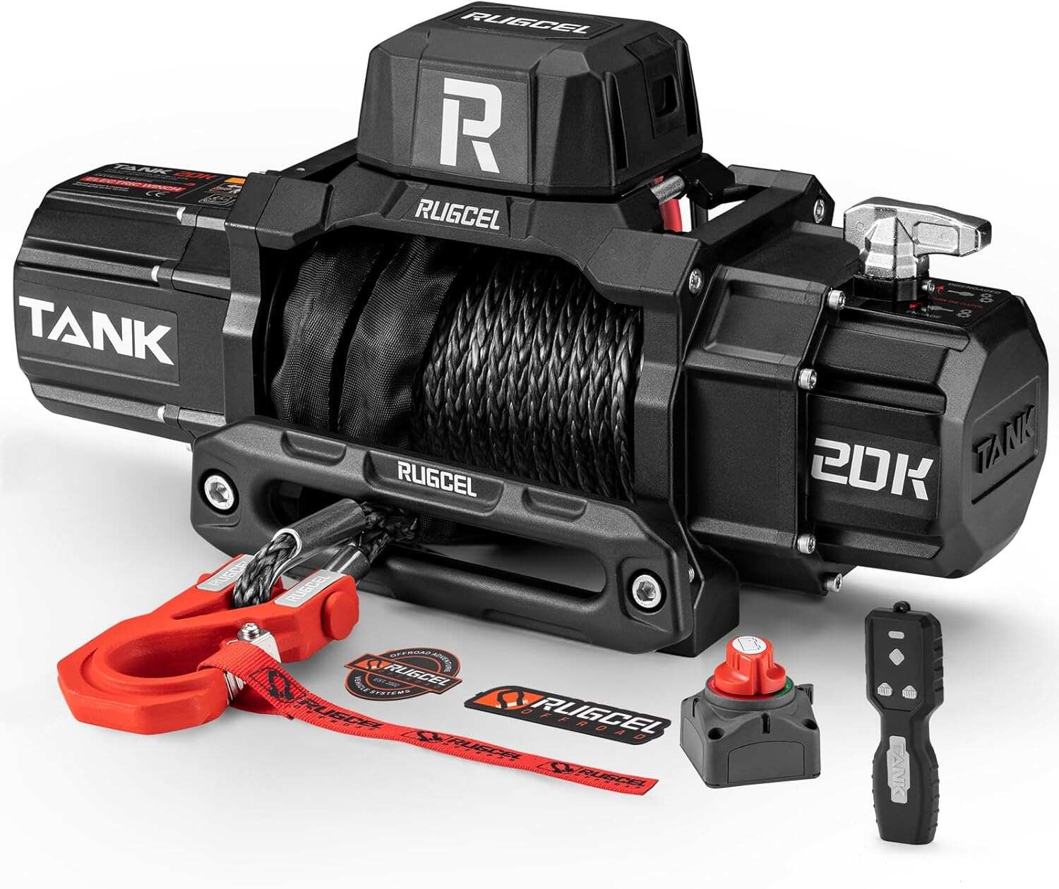 WINCH 13500lb Synthetic Rope Winch 12V Waterproof Electric Winch,2 in 1 Wireless Remote Control, for SUV, Truck & Trailer - TANK Series
