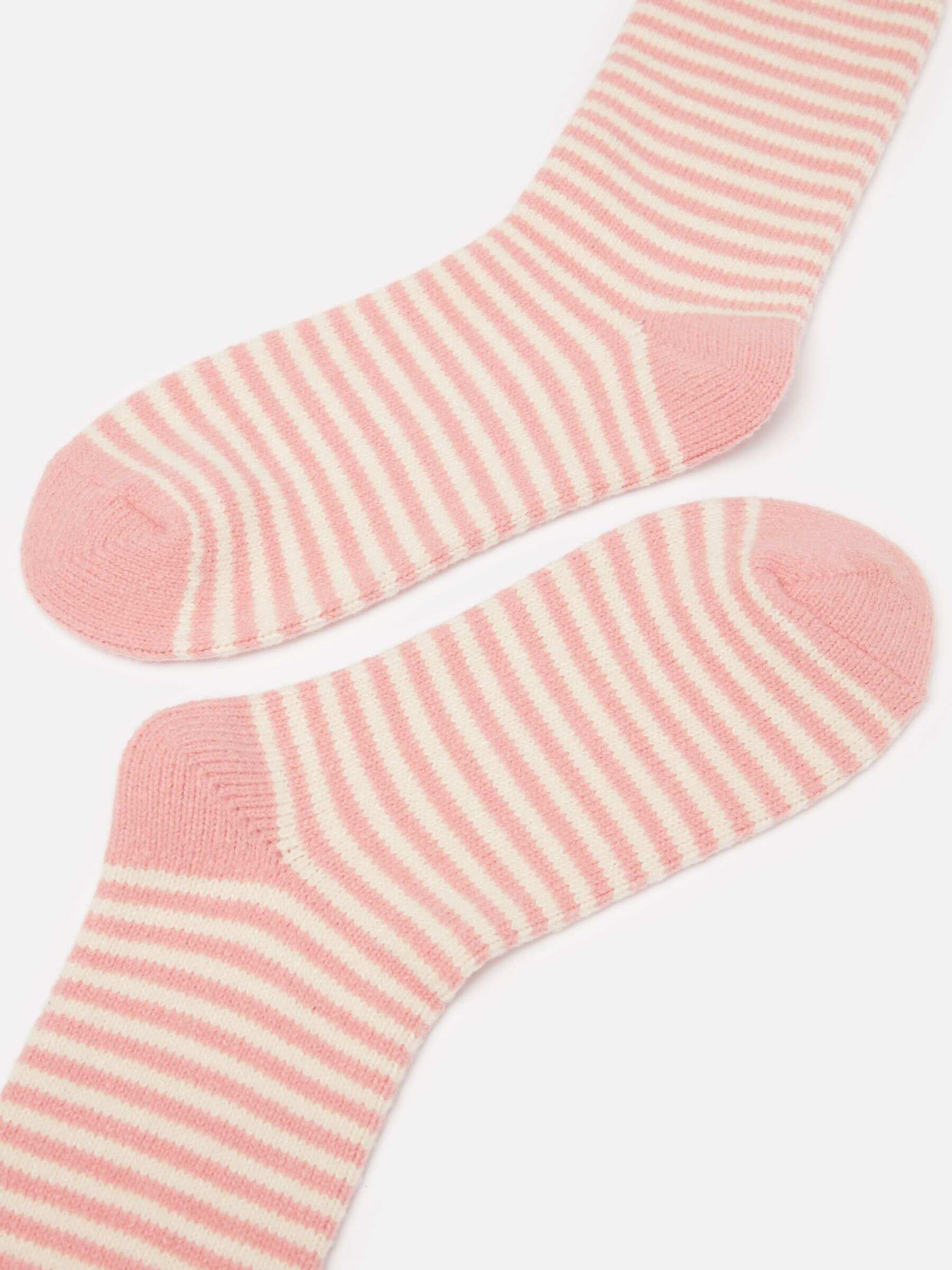 Women's Toasty Pink Cosy Striped Socks (size 4-8)