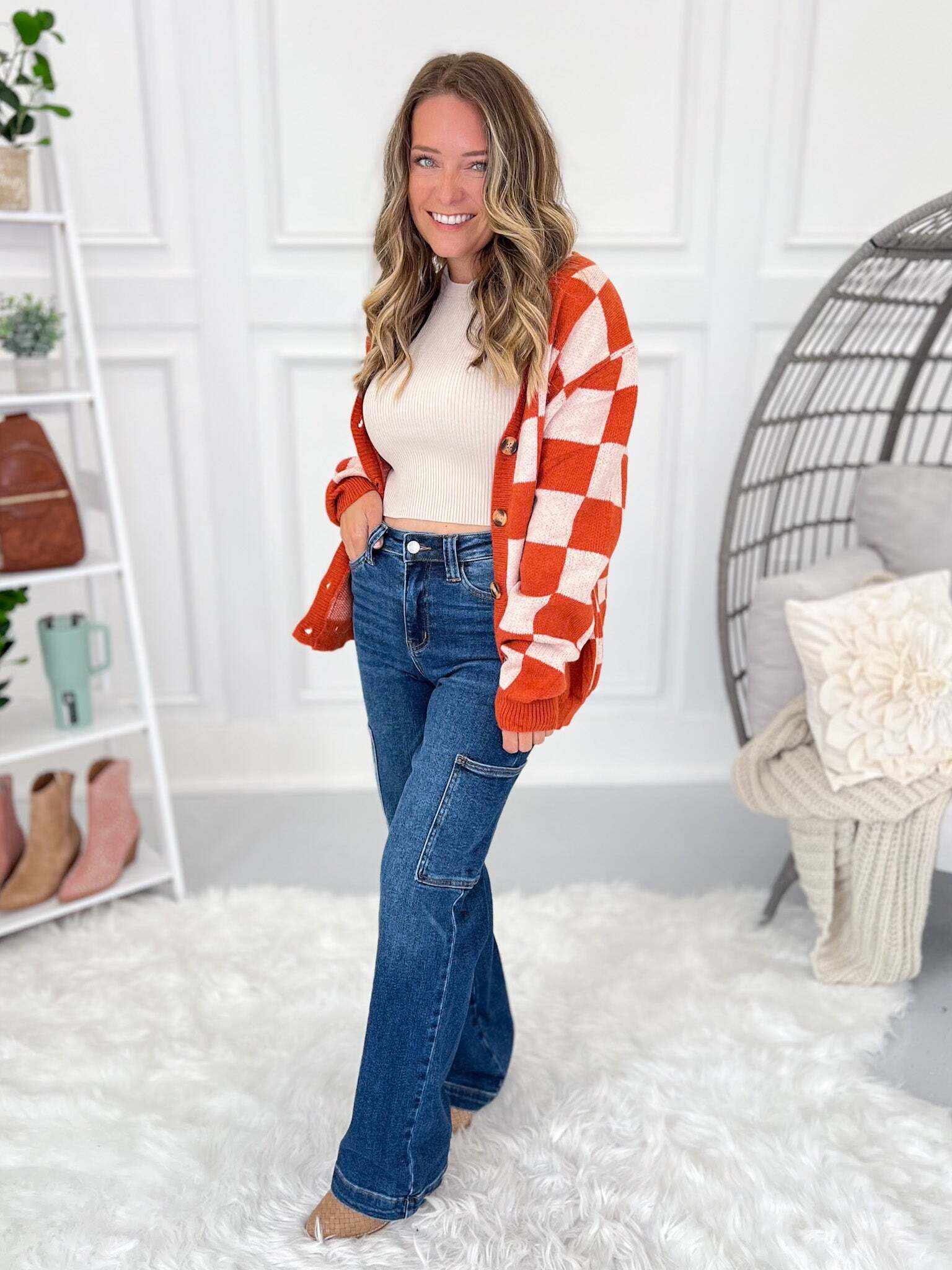 Carry On - Christmas Cargo Wide Leg Jeans- Final Sale