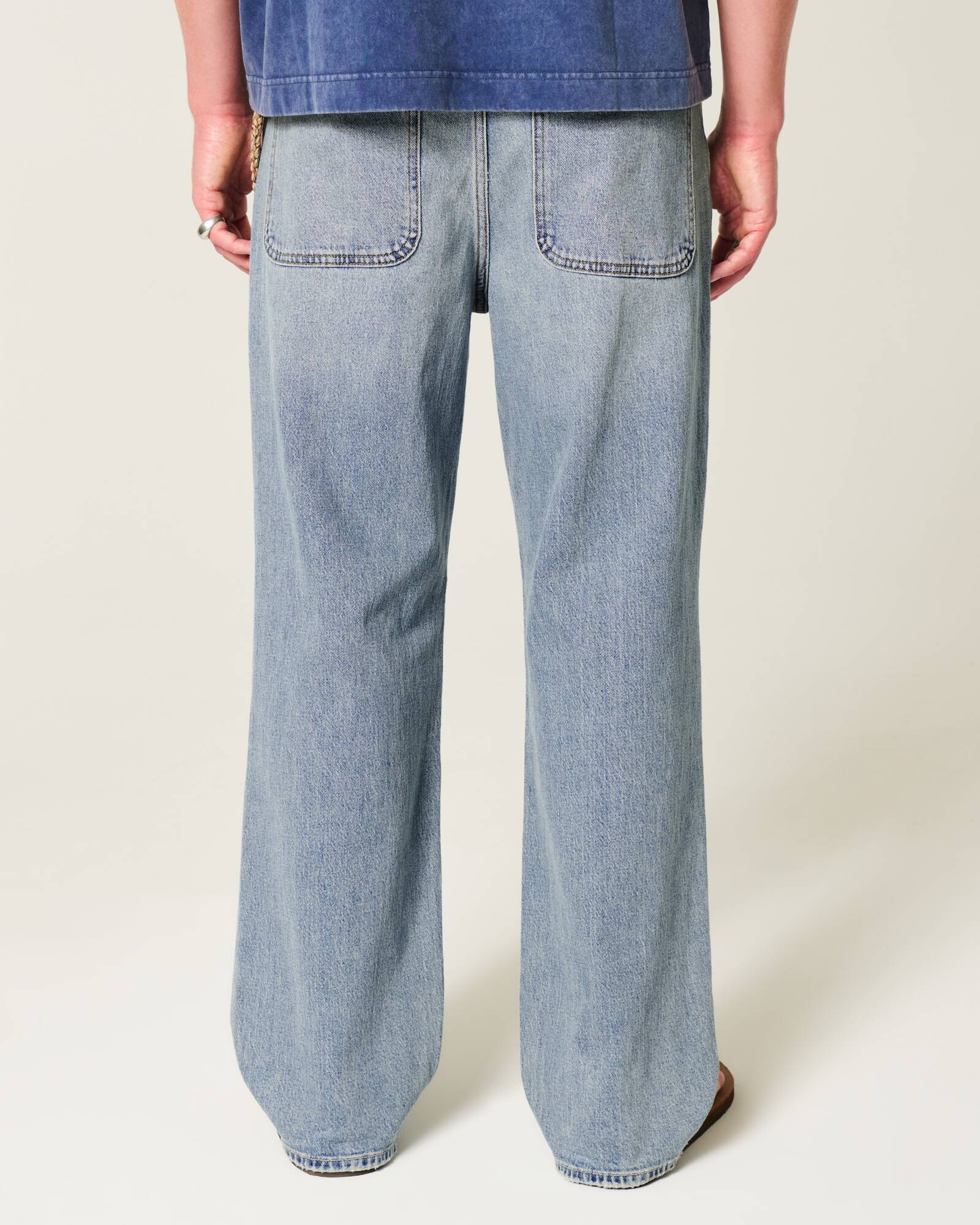 Railroad Stripe Baggy Painter Jeans