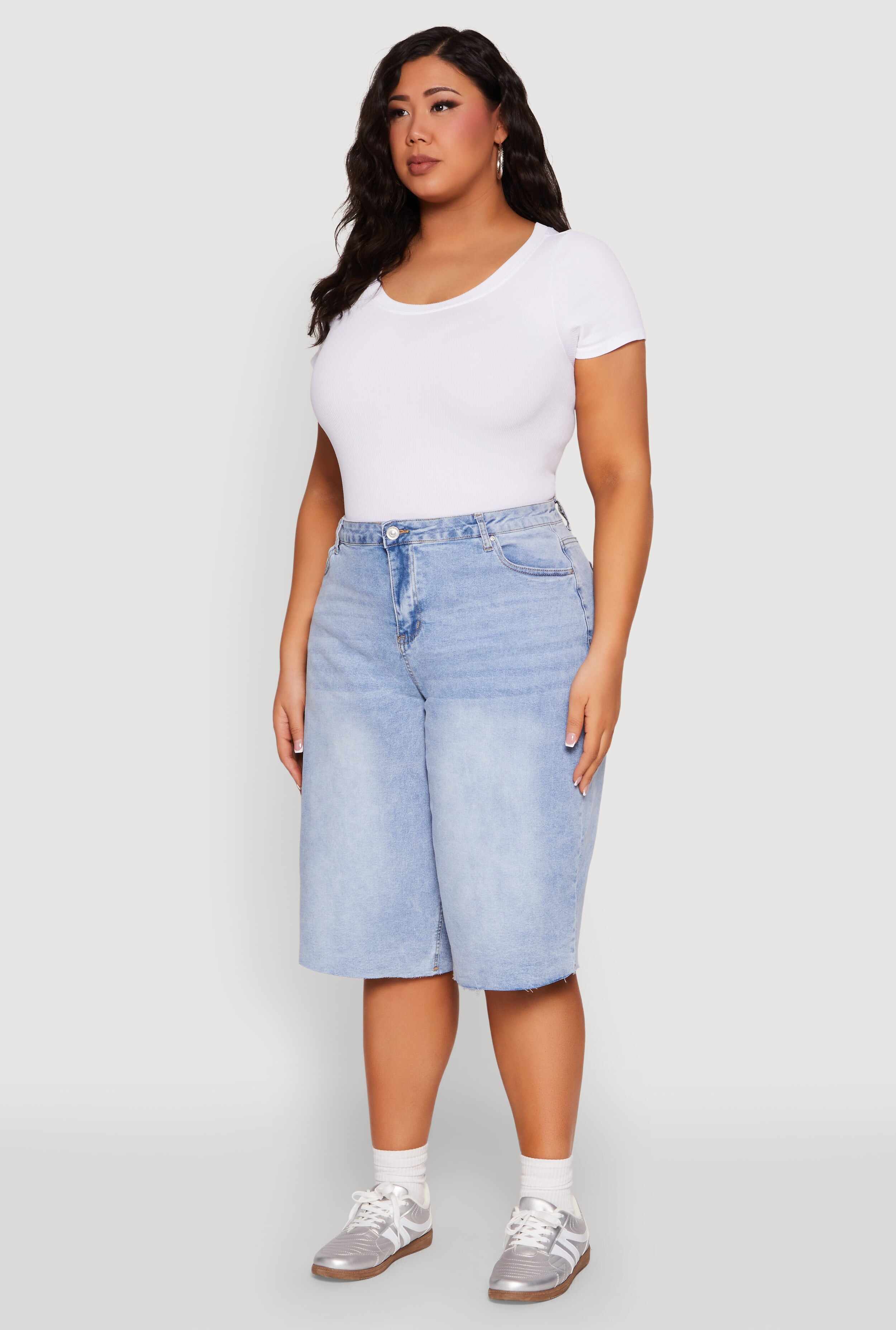 Plus Size WAX High Waisted Bermuda Shorts