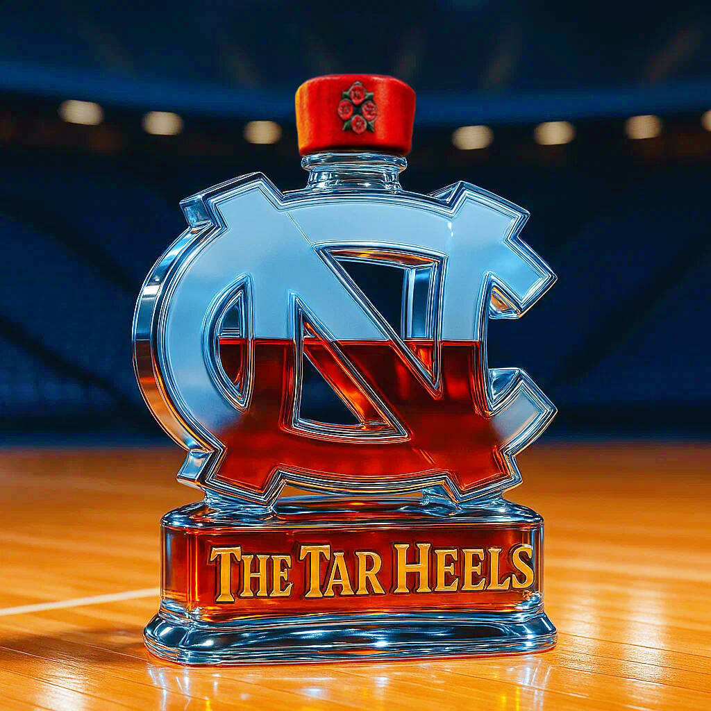 North Carolina Tar Heels Whiskey Bottle