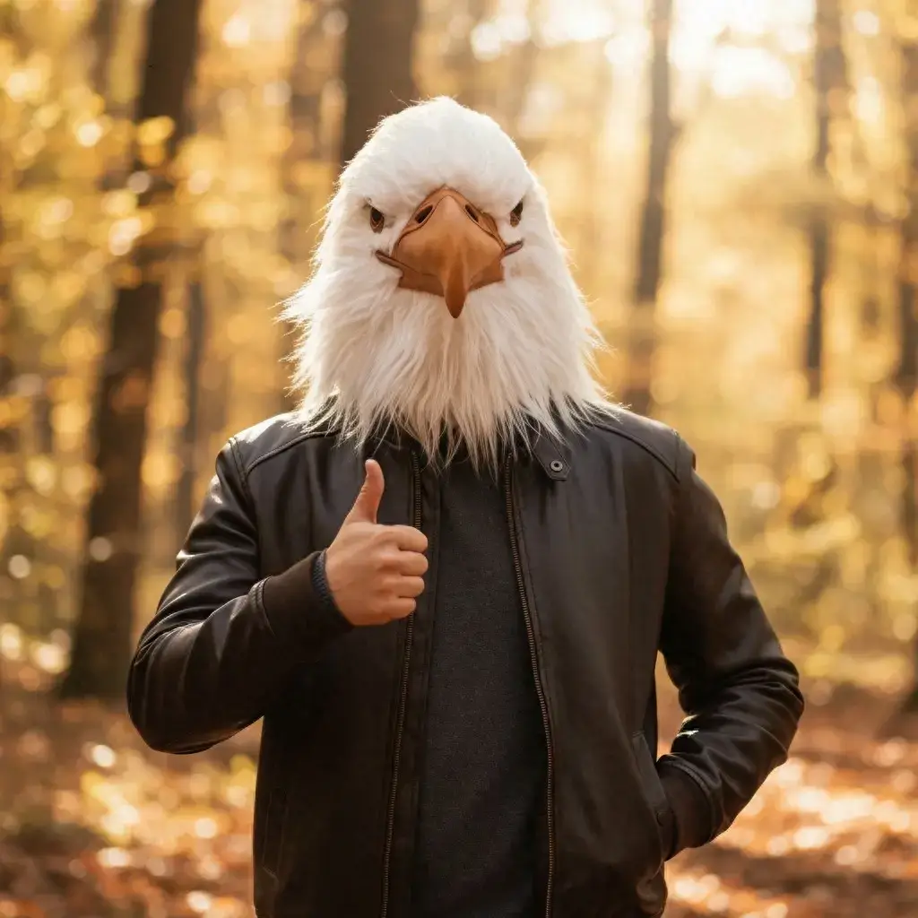 PATYGR White Eagle Mask Animal Head Cover for Halloween Cosplay Rave Party Realistic Latex Animal Bird Mask Prank Props Accessories
