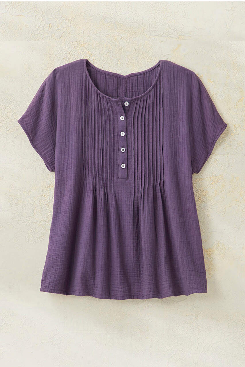 Summer Breeze Gauze Pintuck Top