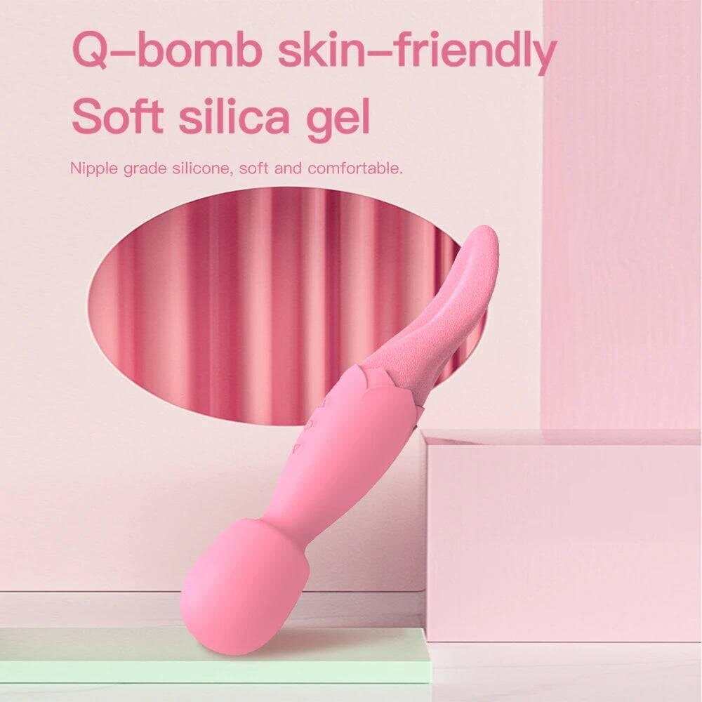 Powerful AV Vibrator Dildos Real Tongue Licking for Women 10 Modes Clitoris Stimulator G Spot Vagina Massager Sex Toys for Woman