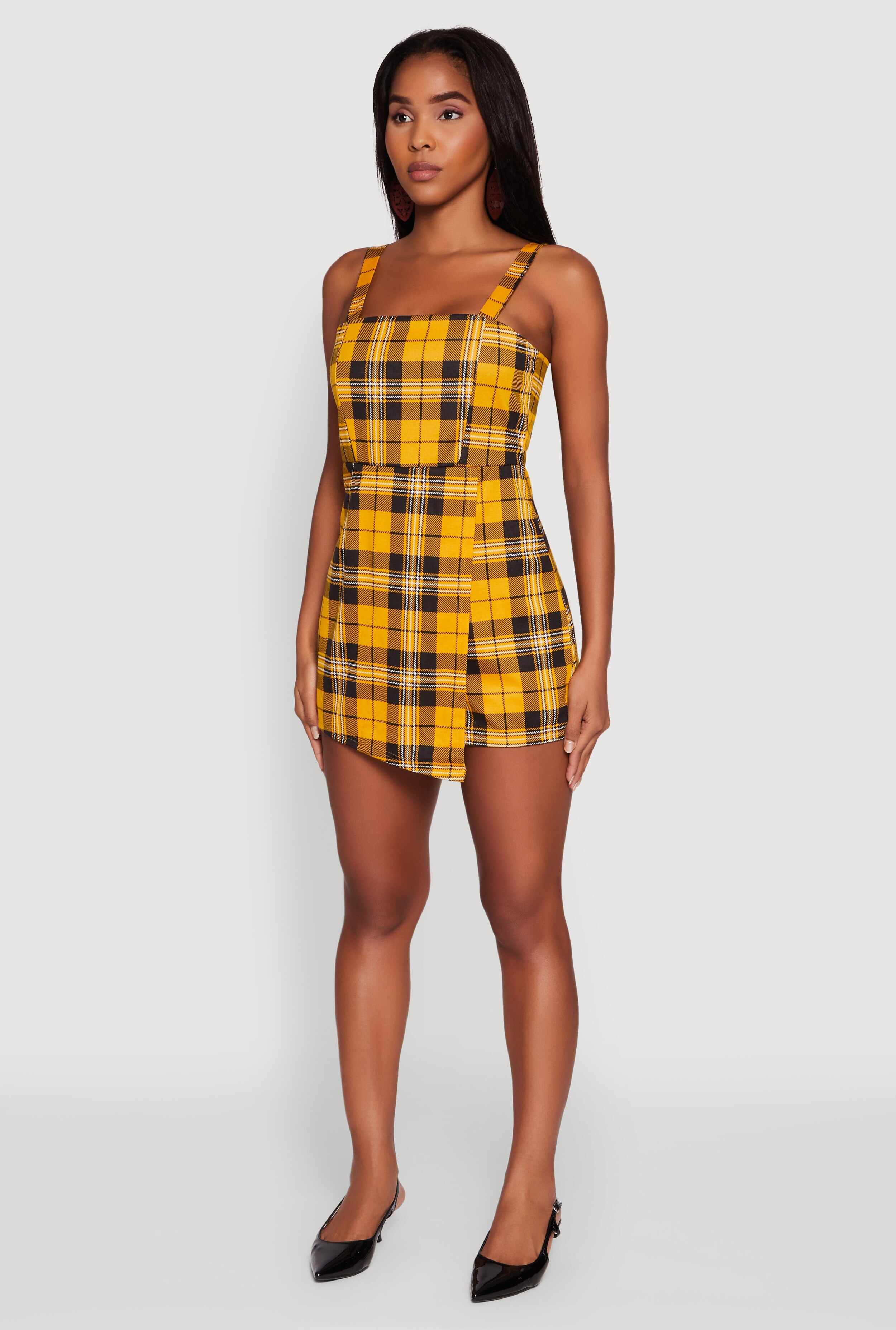 Tartan Plaid Sleeveless Romper