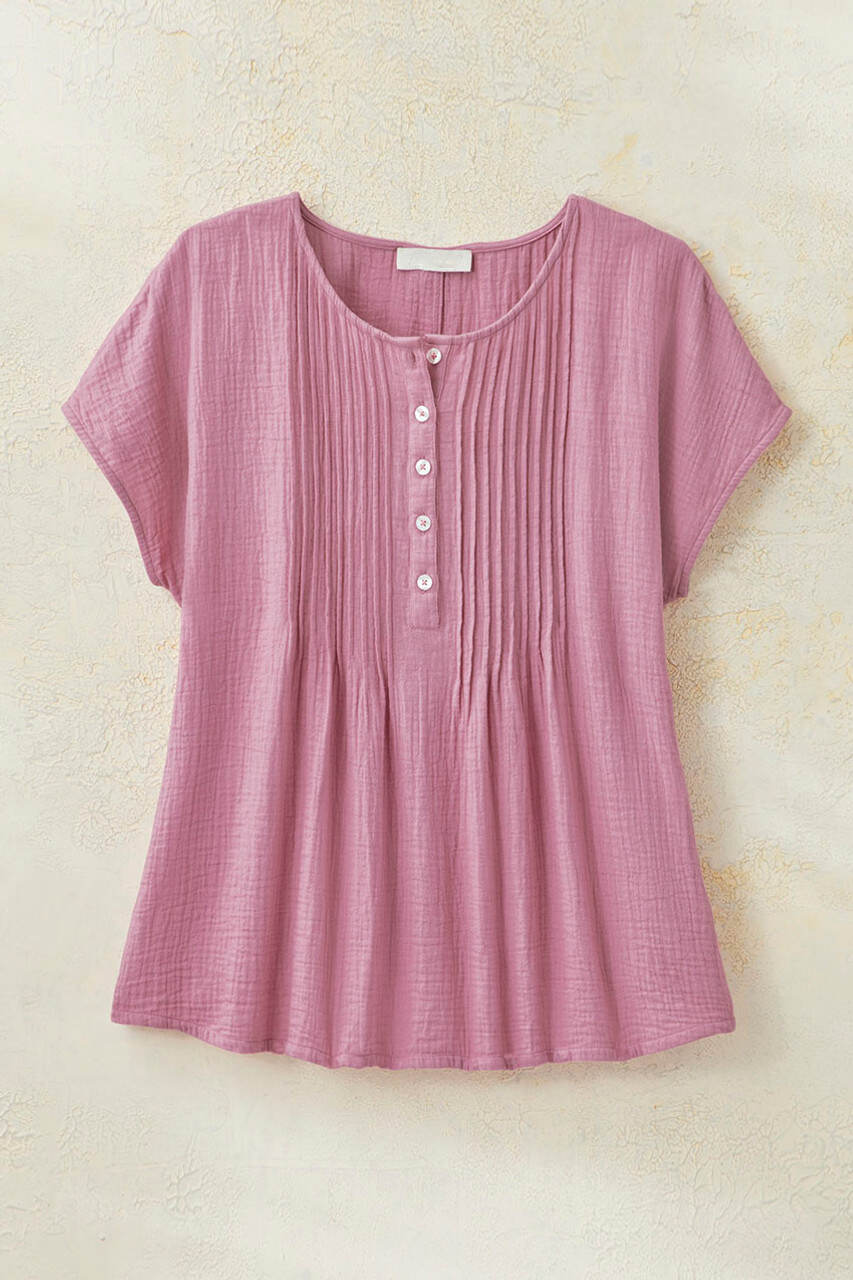 Summer Breeze Gauze Pintuck Top