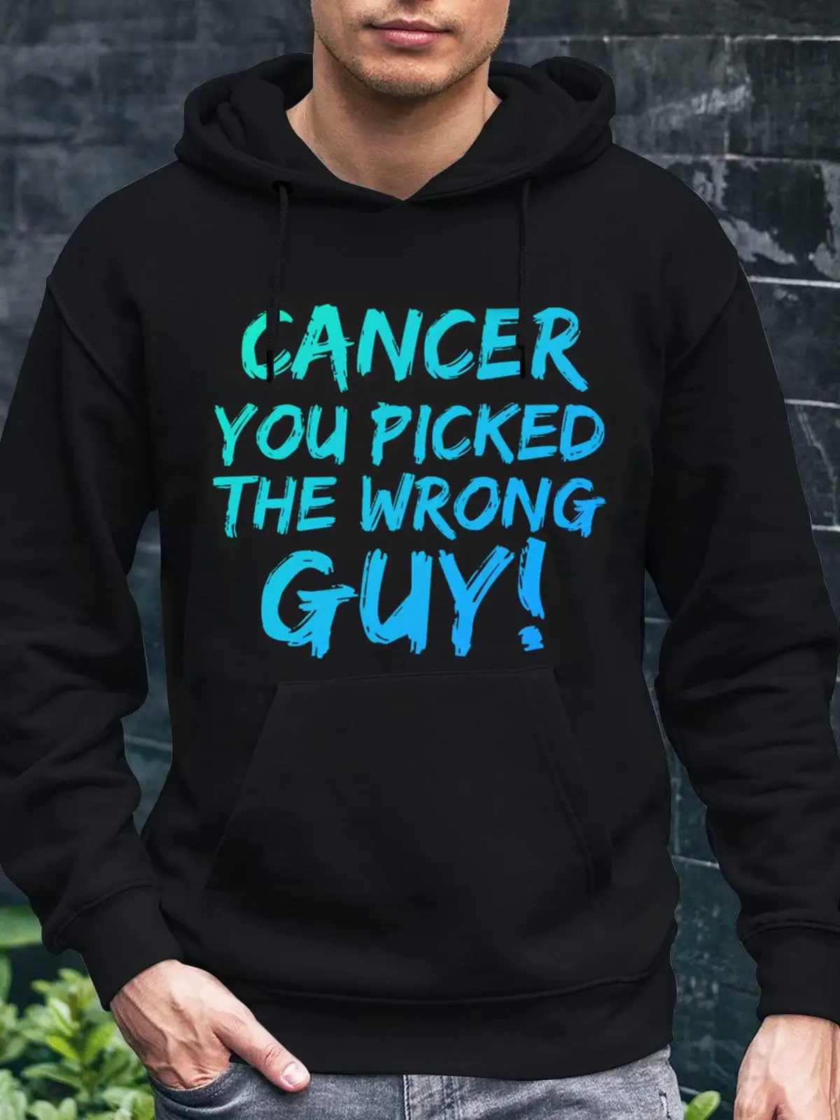 Funny Cancer You Picked The Wrong Guy Fighter Survivor Print Casual Sweatshirt
