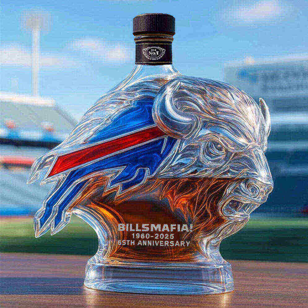 Buffalo Bills 65th Anniversary Whiskey Bottle
