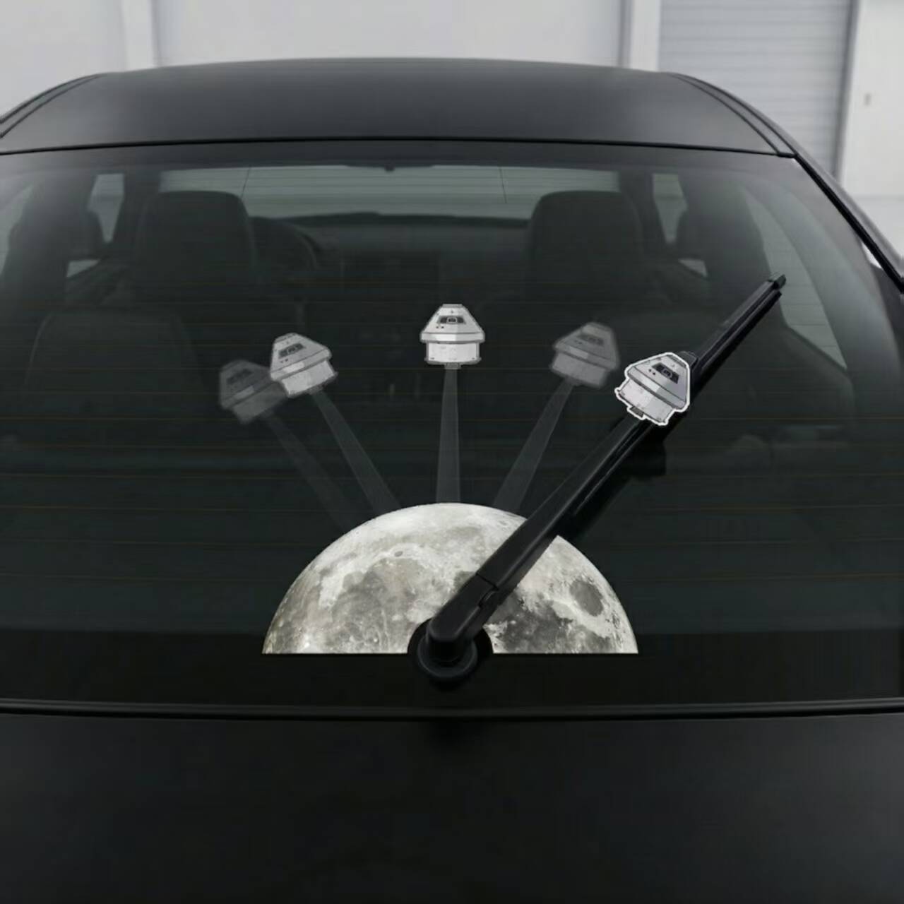 🌕 Artemis Moon Mission: Interactive Wiper Decal – Orbit the Moon! 🚀