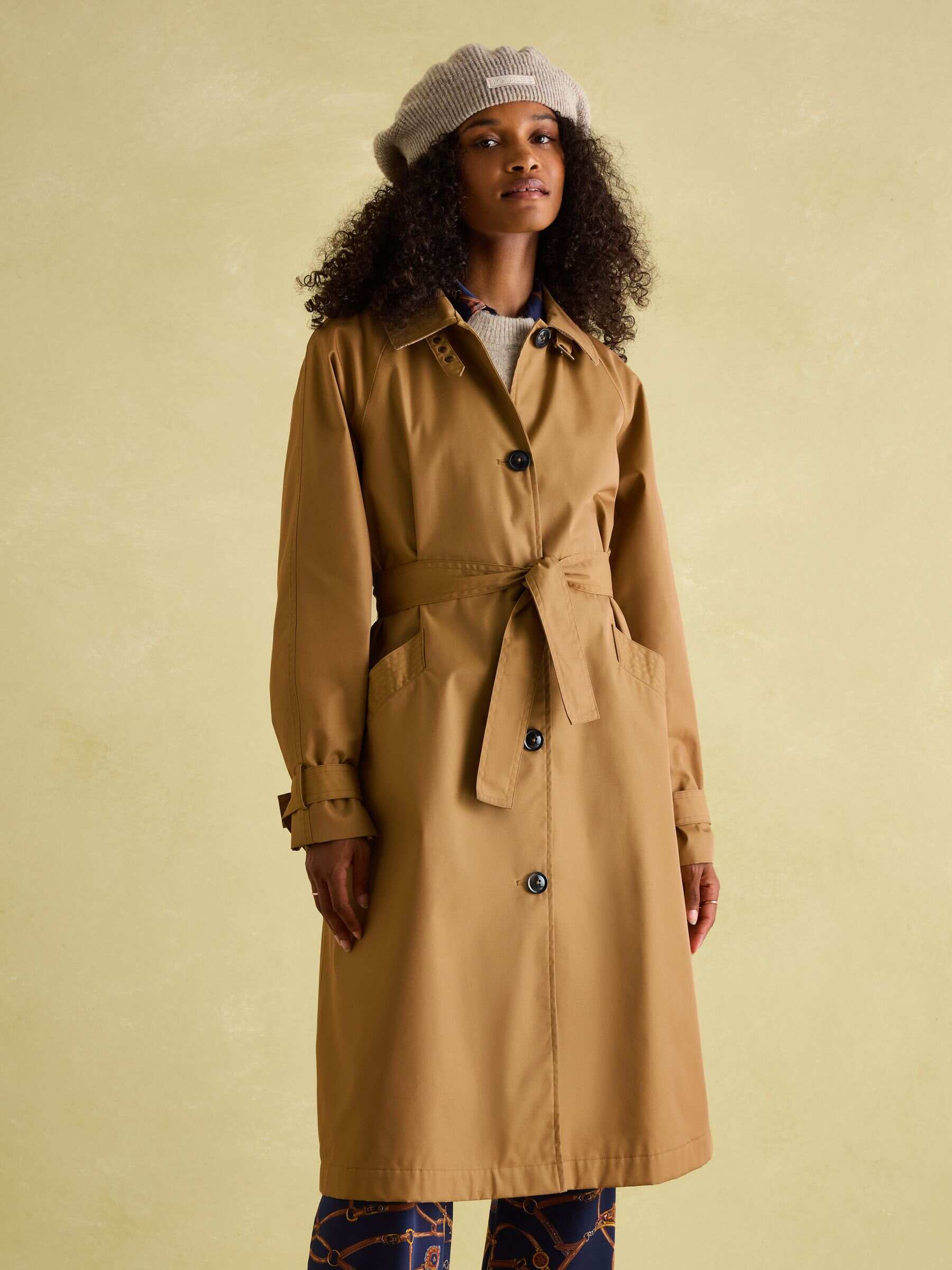 Epwell Brown Waterproof Belted Trench Coat