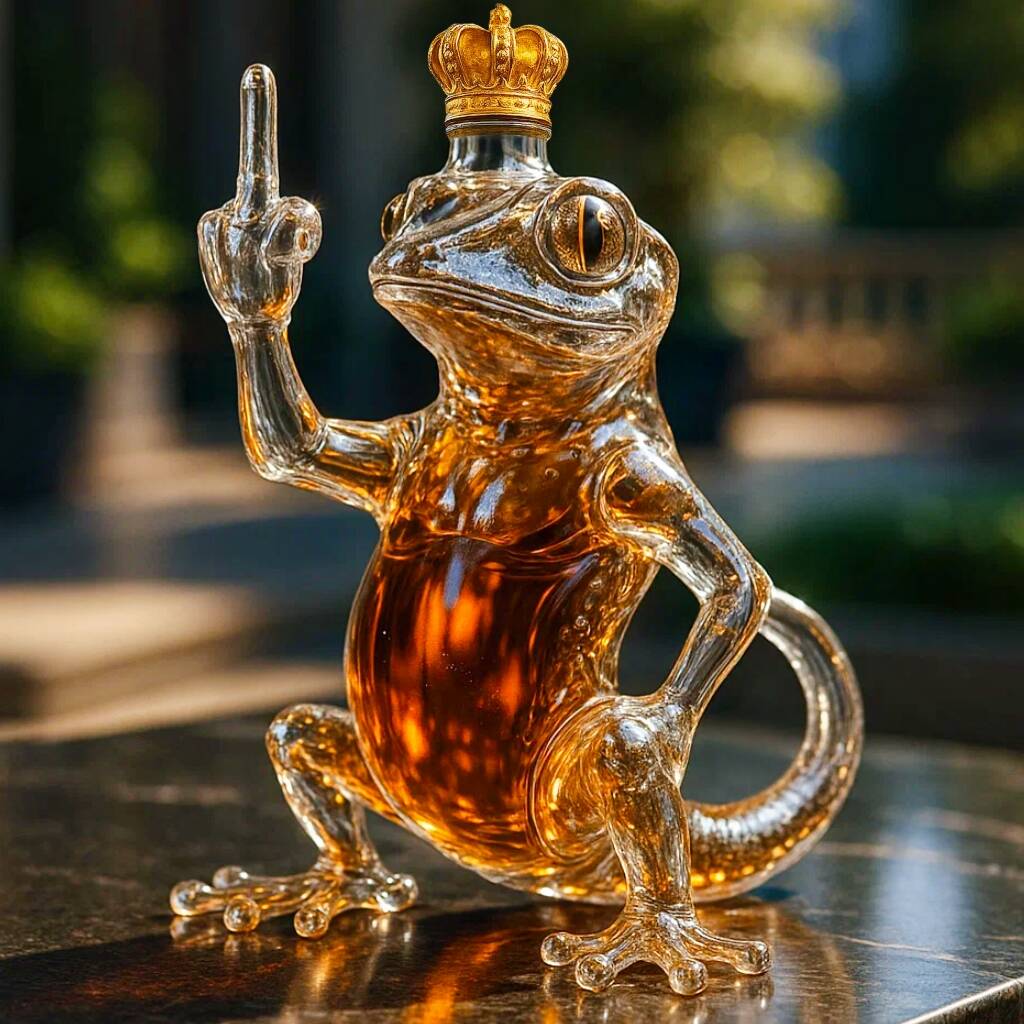 Middle Finger Gecko Whiskey Bottle