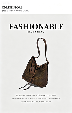 Fashionable women handbag with cowhide leather