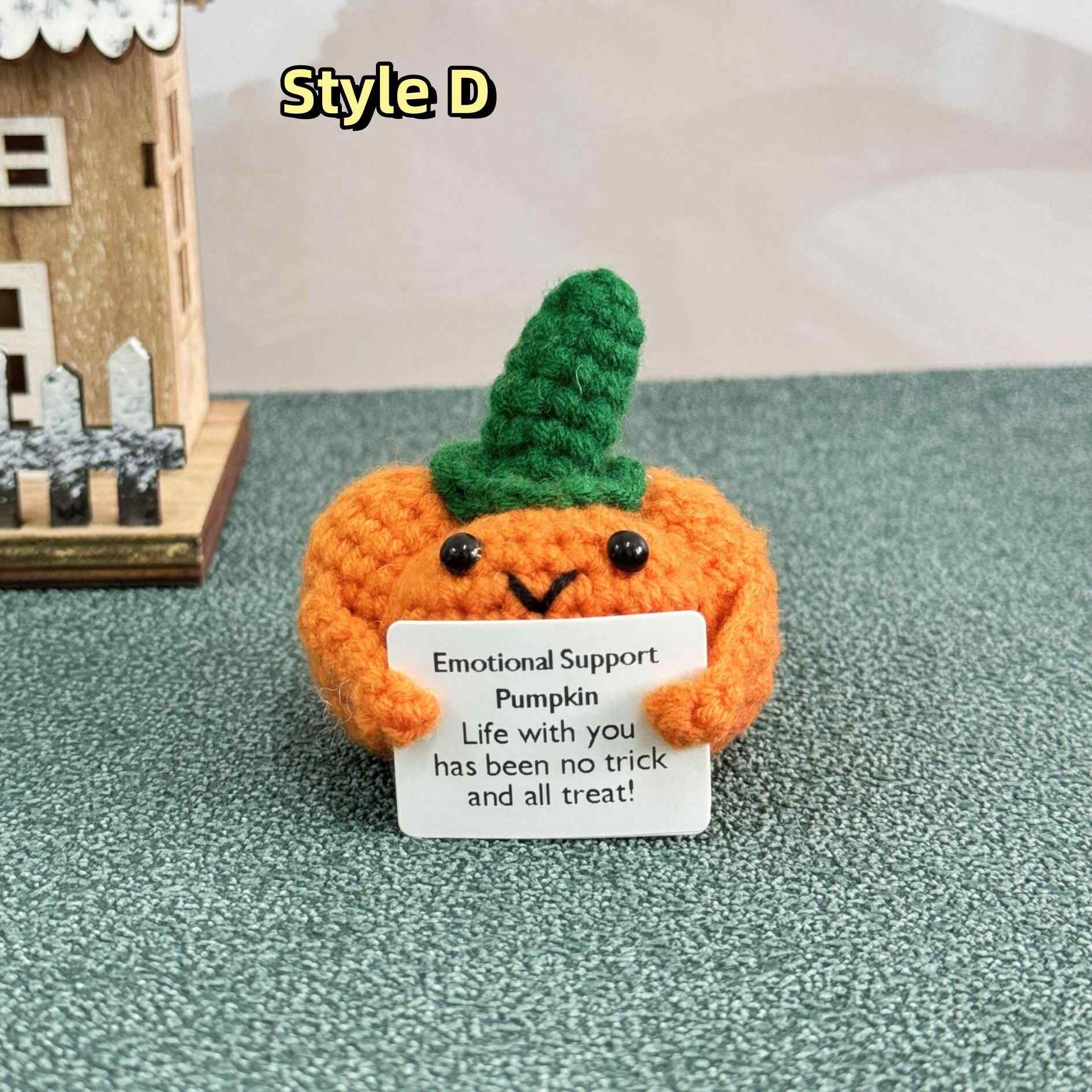 Halloween Crochet Ghost with Pumpkin-Emotional Support Gift