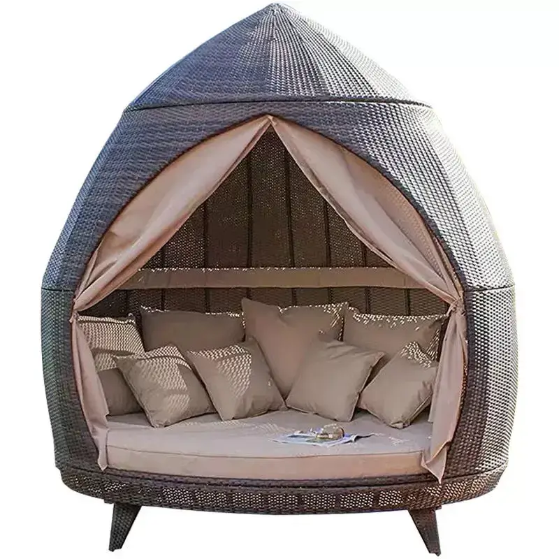 Outdoor Wicker Lounger Sofa Bed